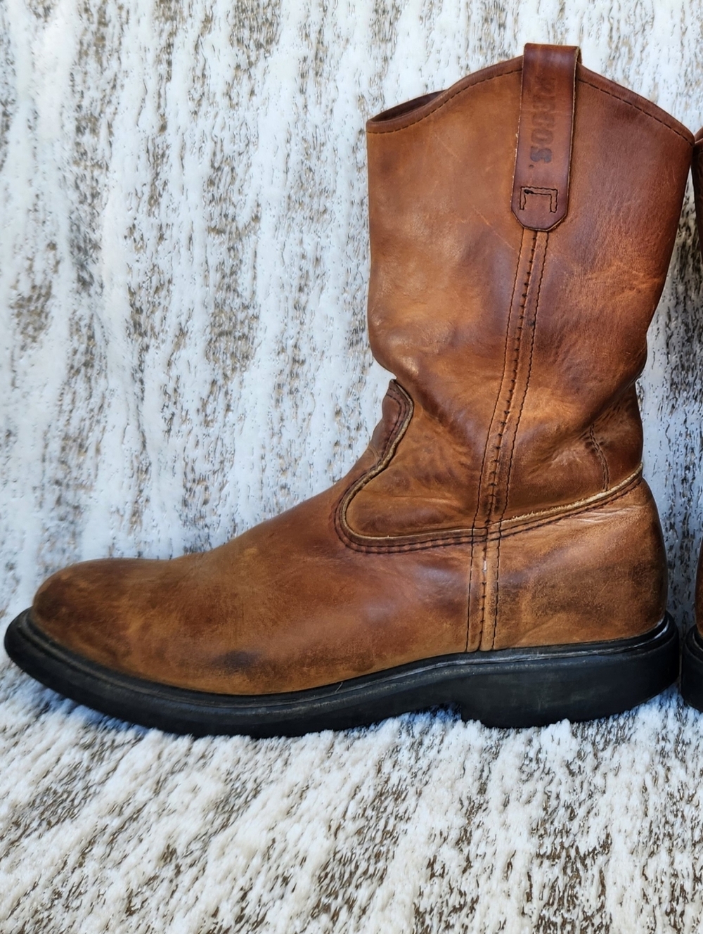 Red Wing Vintage "Pecos" Boots Brown Leather 1990's Western Work, Men's Size 10E - Picture 5 of 13